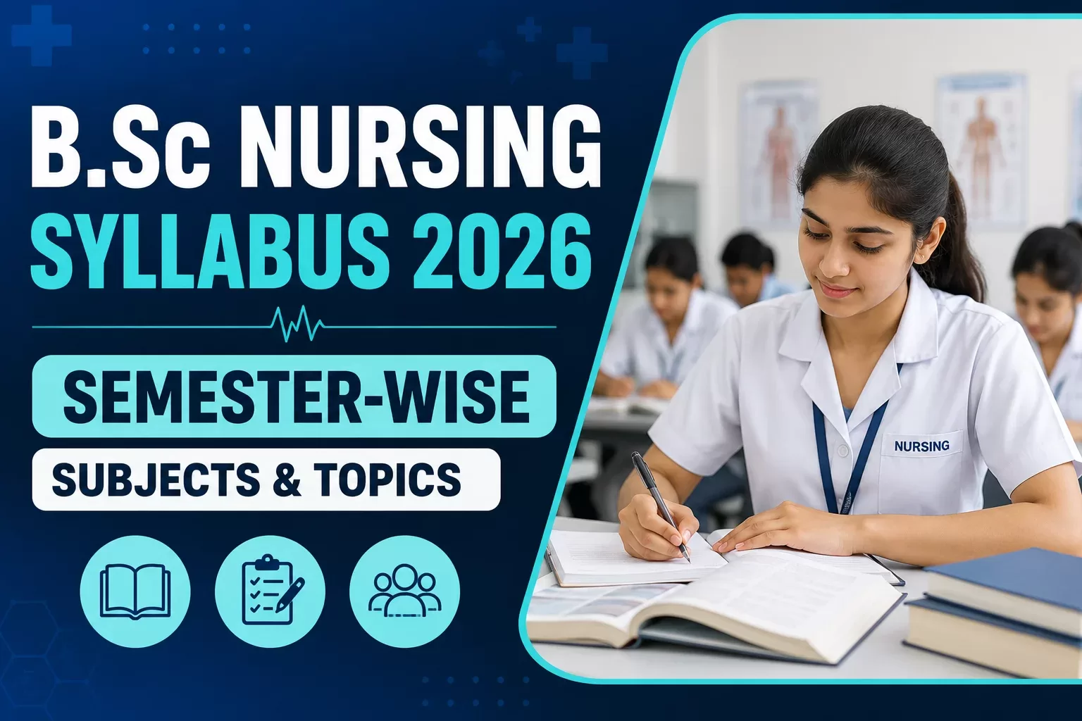 B.Sc Nursing Syllabus 2026 (INC Revised) – Semester-Wise Subjects & Topics banner