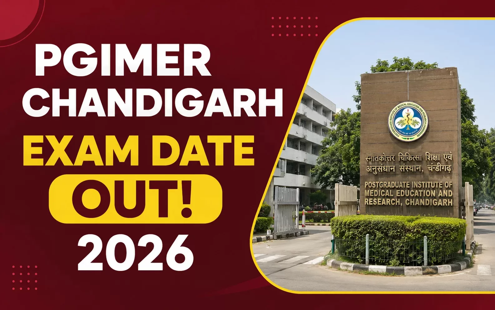 PGIMER Chandigarh Exam Date 2026: CBT Schedule for JE, BTO, Lab Attendant & Other Posts banner