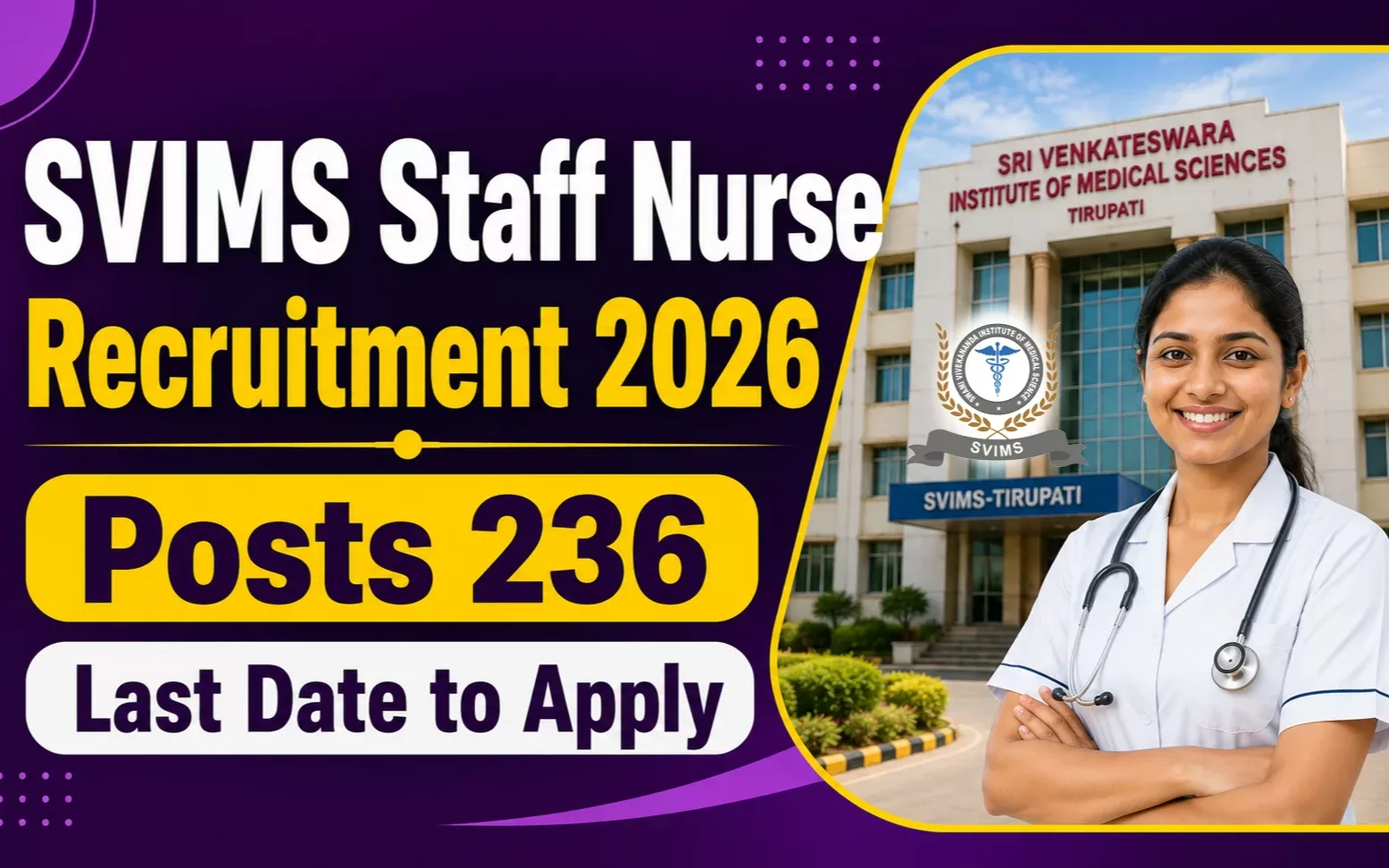SVIMS Staff Nurse Recruitment 2026