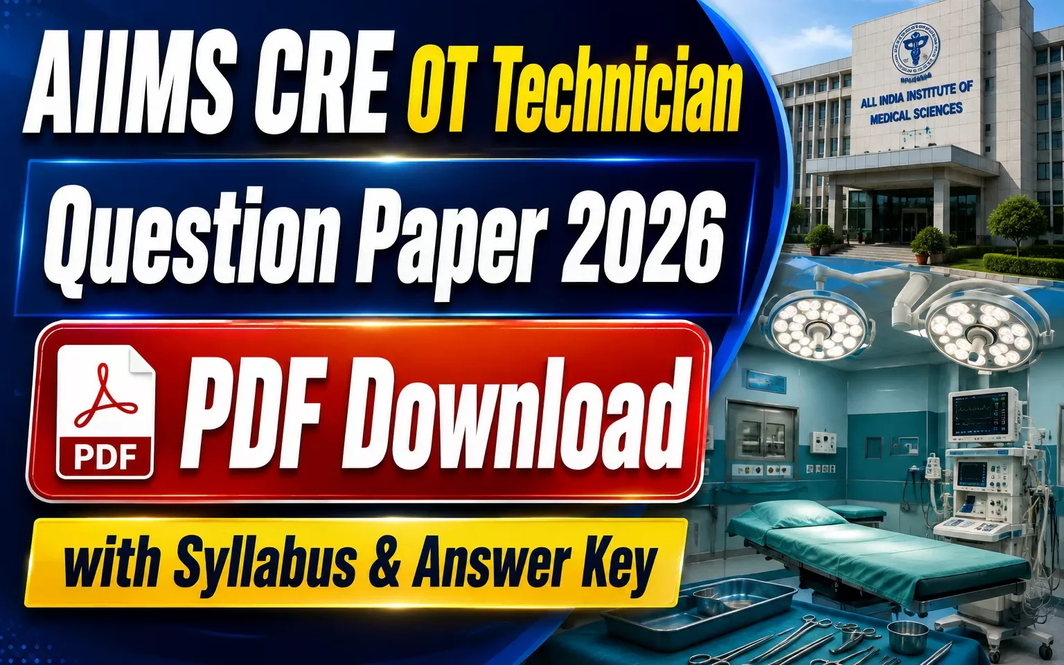 AIIMS CRE-5 OT Technician Question Paper 2026 PDF Download