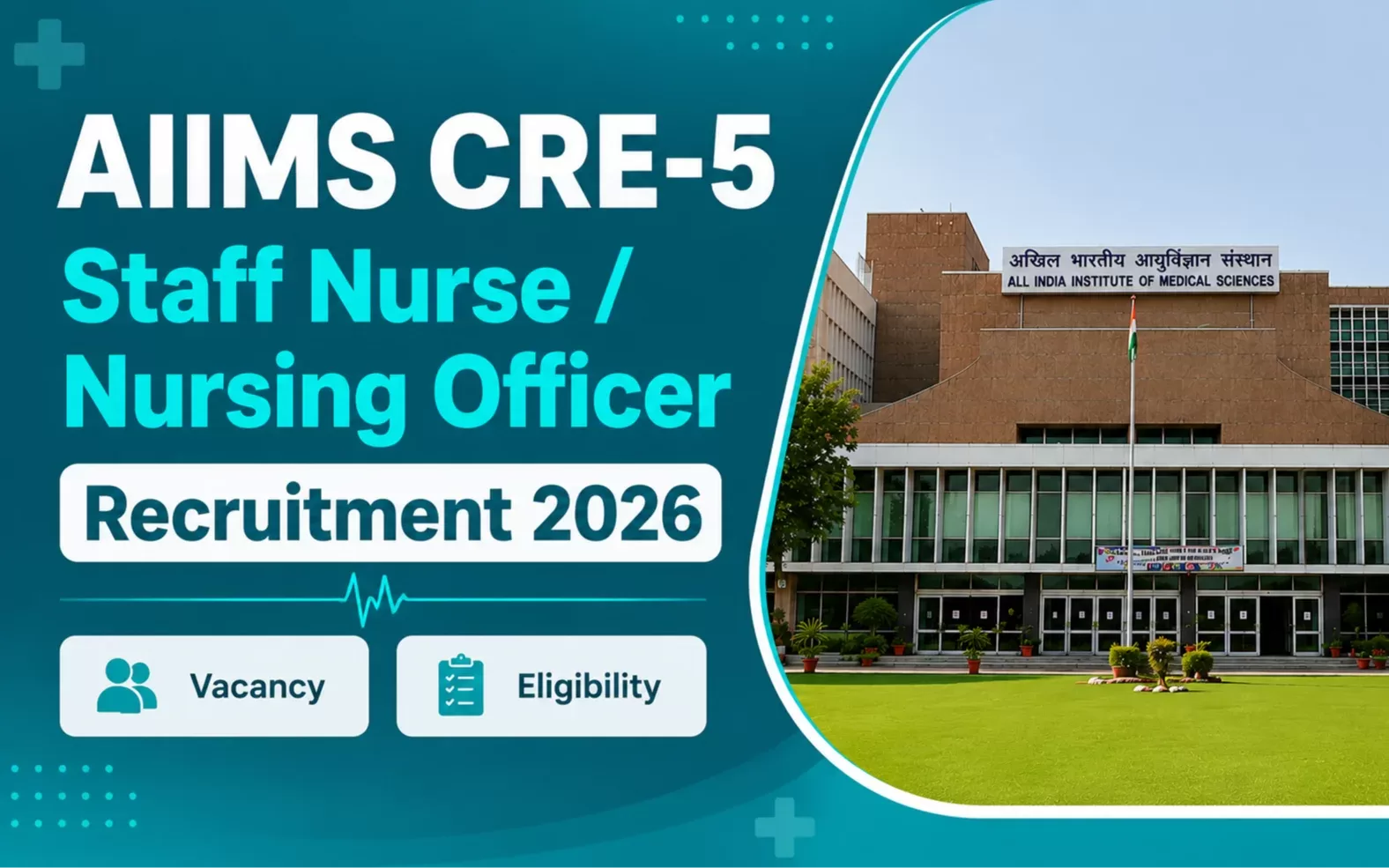 AIIMS CRE-5 Staff Nurse / Nursing Officer & ANM Recruitment 2026