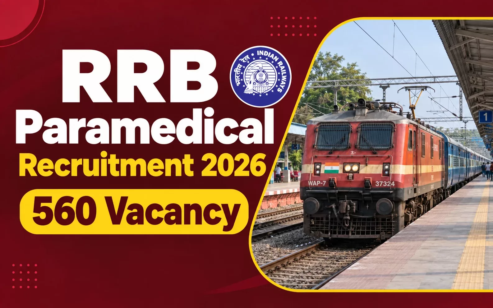 RRB Paramedical Recruitment 2026 CEN 05/2026 notification – 560 vacancies