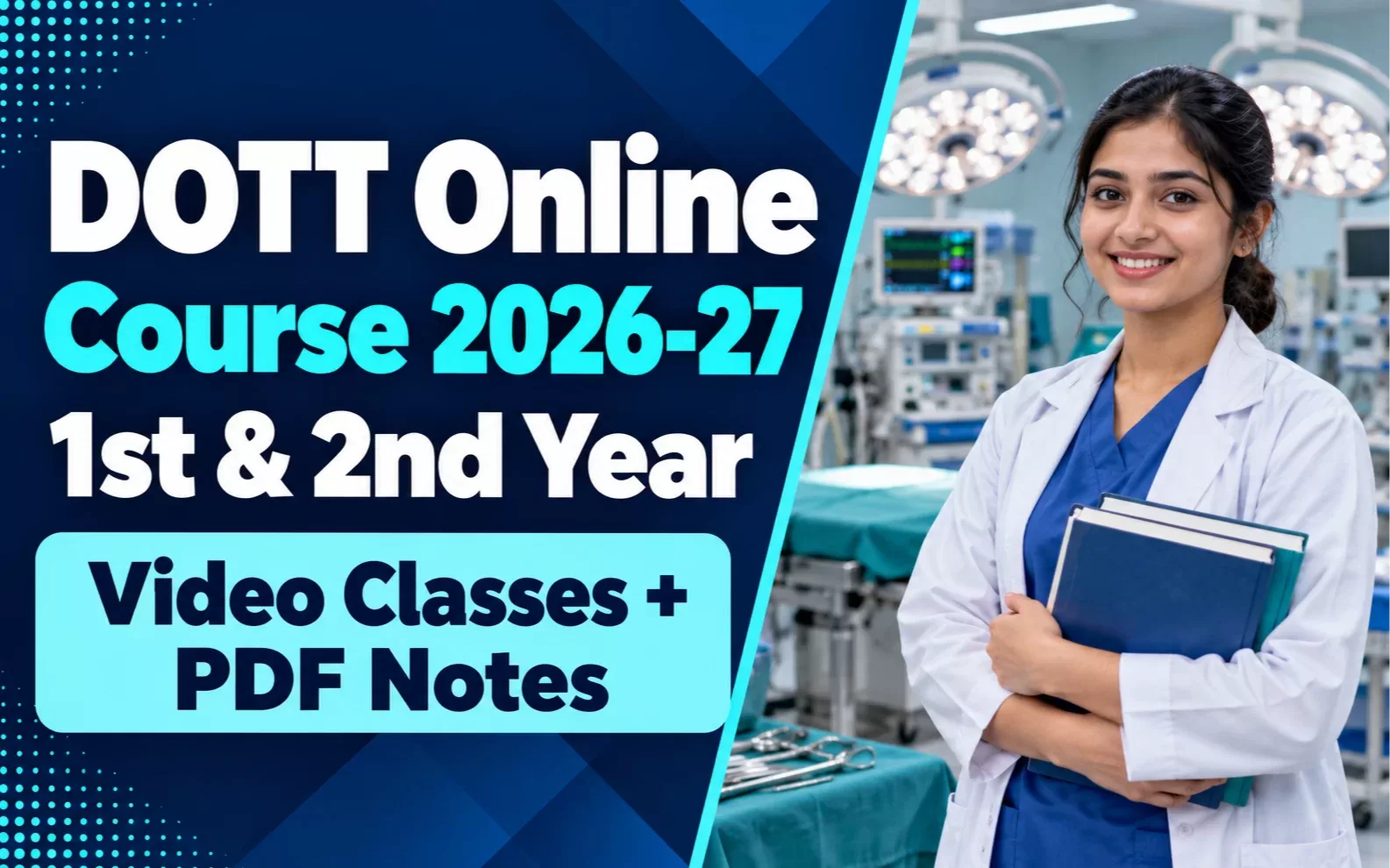 DOTT Online Course 2026-27: 1st & 2nd Year Video Classes + PDF Notes (As Per Syllabus)