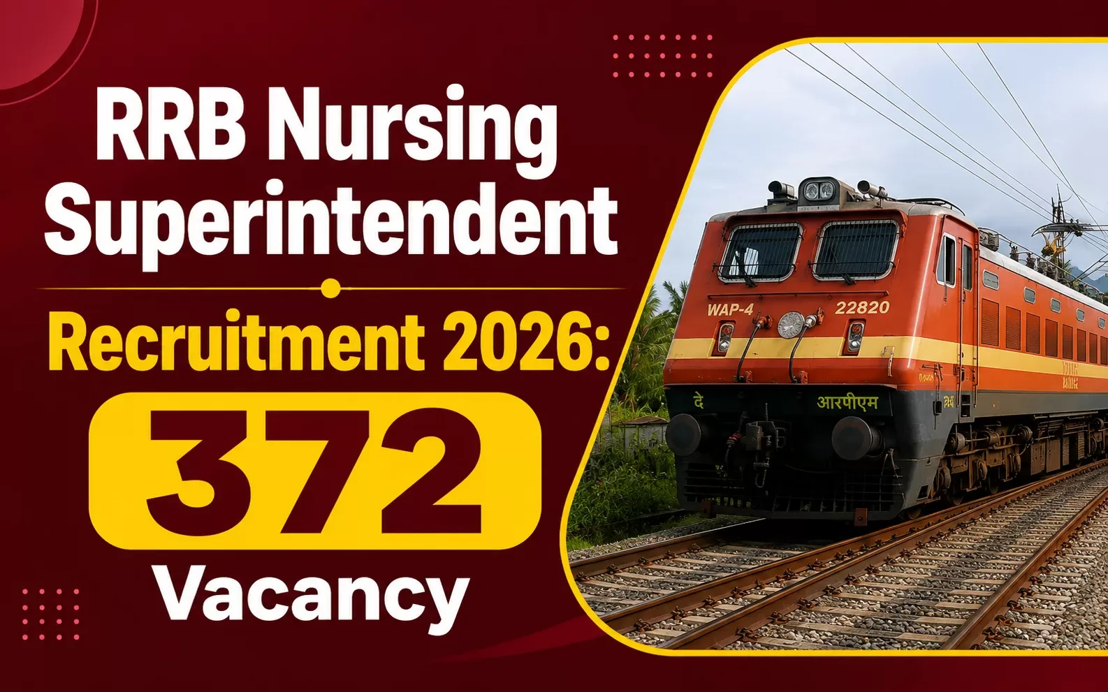 RRB Nursing Superintendent Recruitment 2026