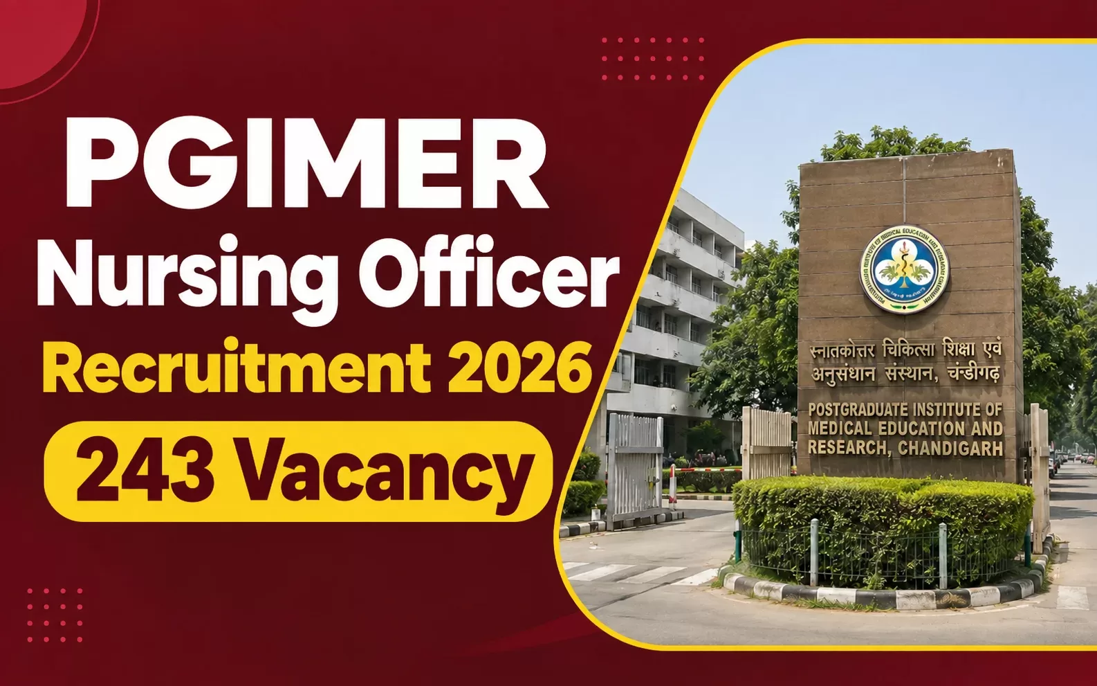 PGIMER Nursing Officer Recruitment 2026