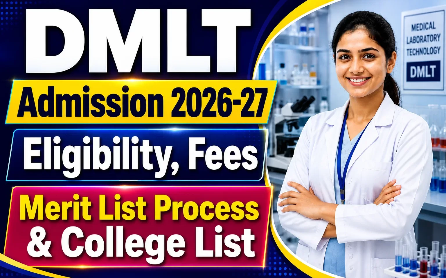 DMLT Admission 2026-27 Rajasthan eligibility fees merit list process and college list