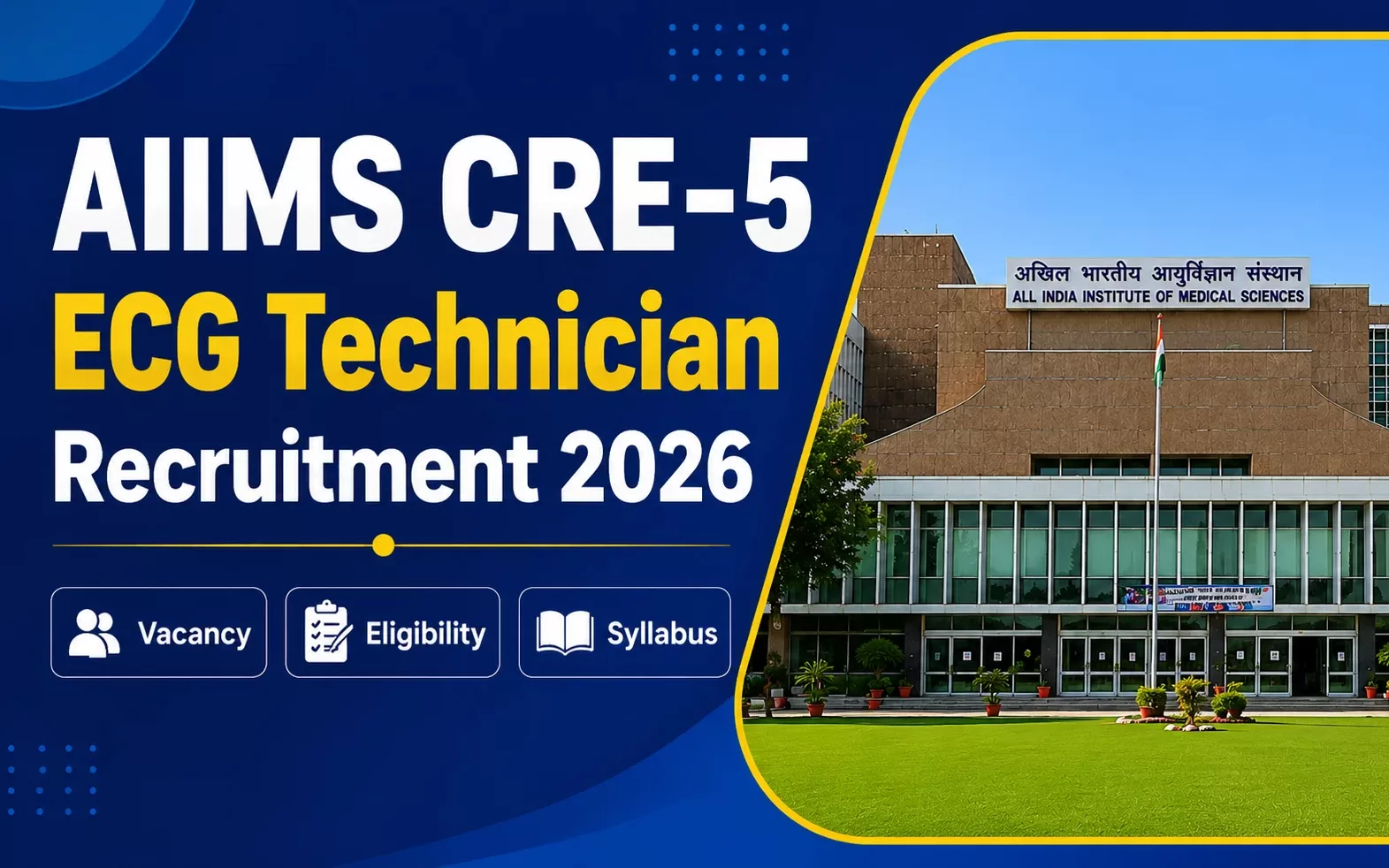 AIIMS CRE-5 ECG Technician Recruitment 2026 | Vacancy, Eligibility, Syllabus