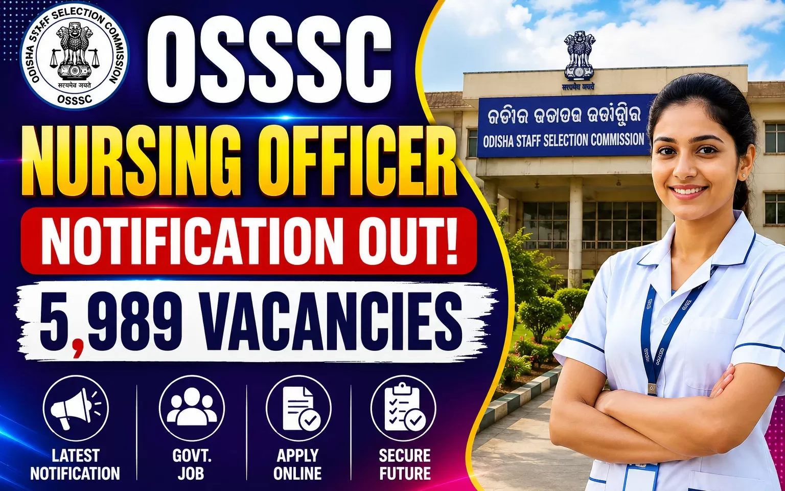 OSSSC Nursing Officer Recruitment