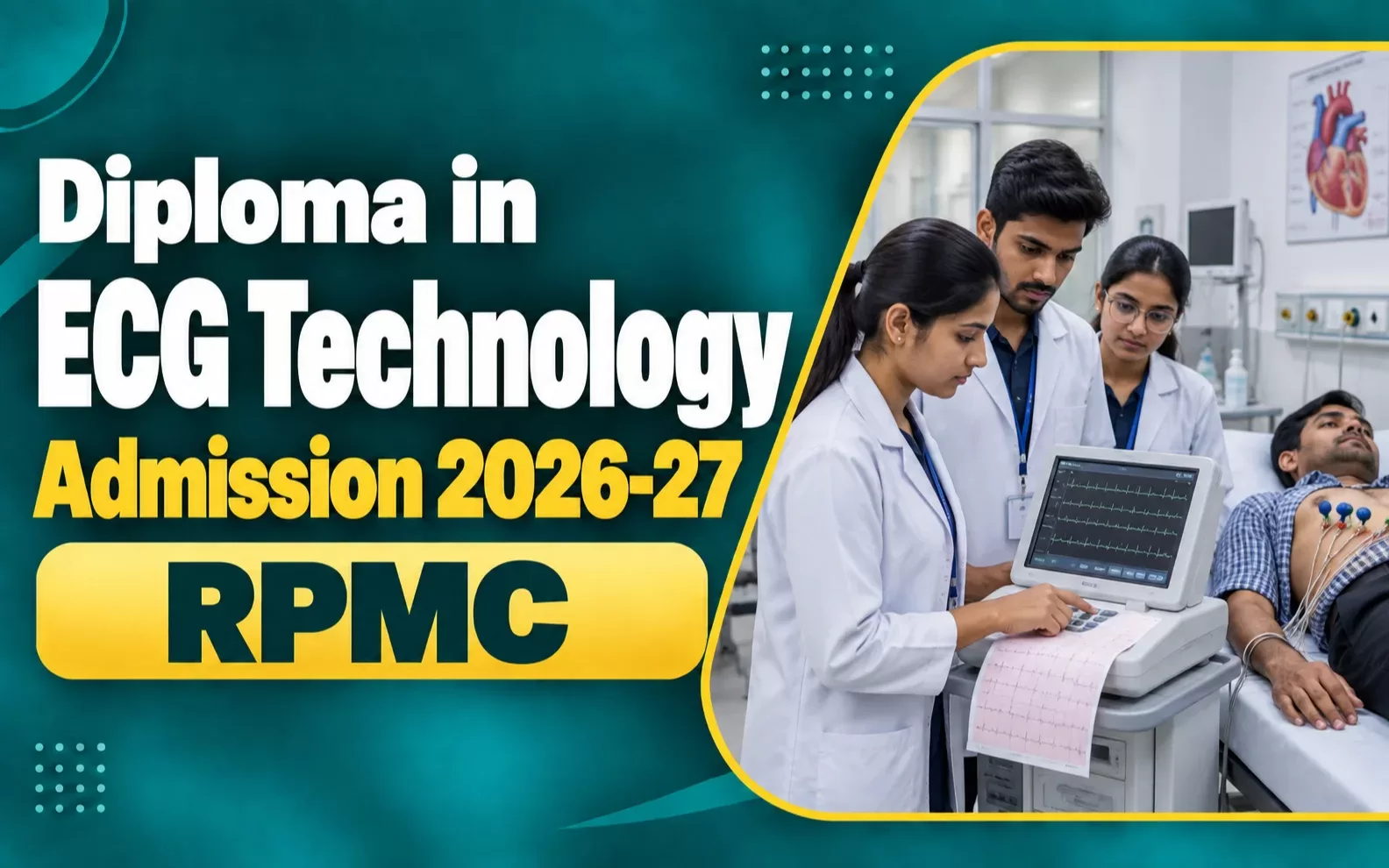 Diploma in ECG Technology Admission 2026-27 Rajasthan - ECG Technician course
