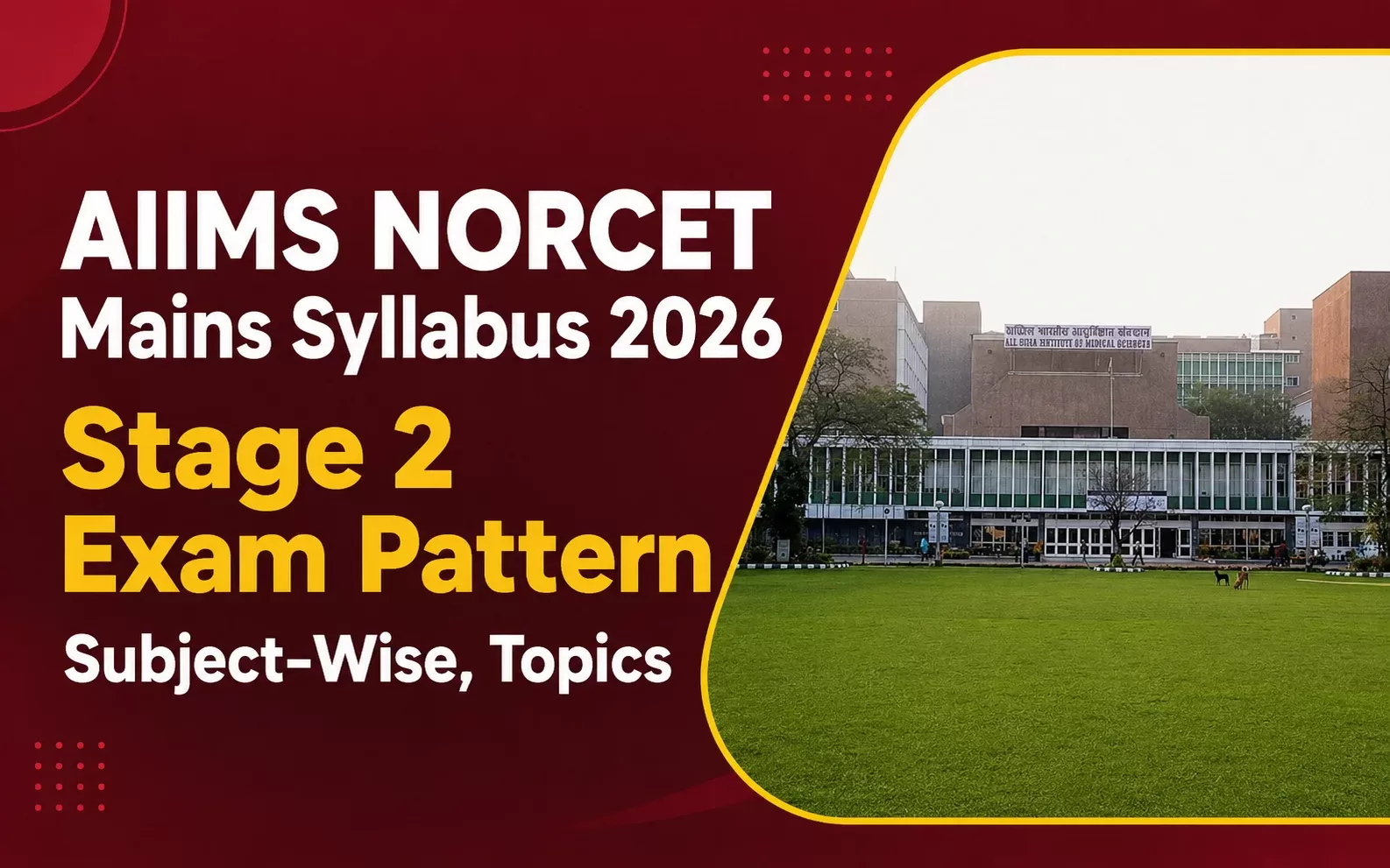 AIIMS NORCET Mains (Stage 2) Syllabus 2026